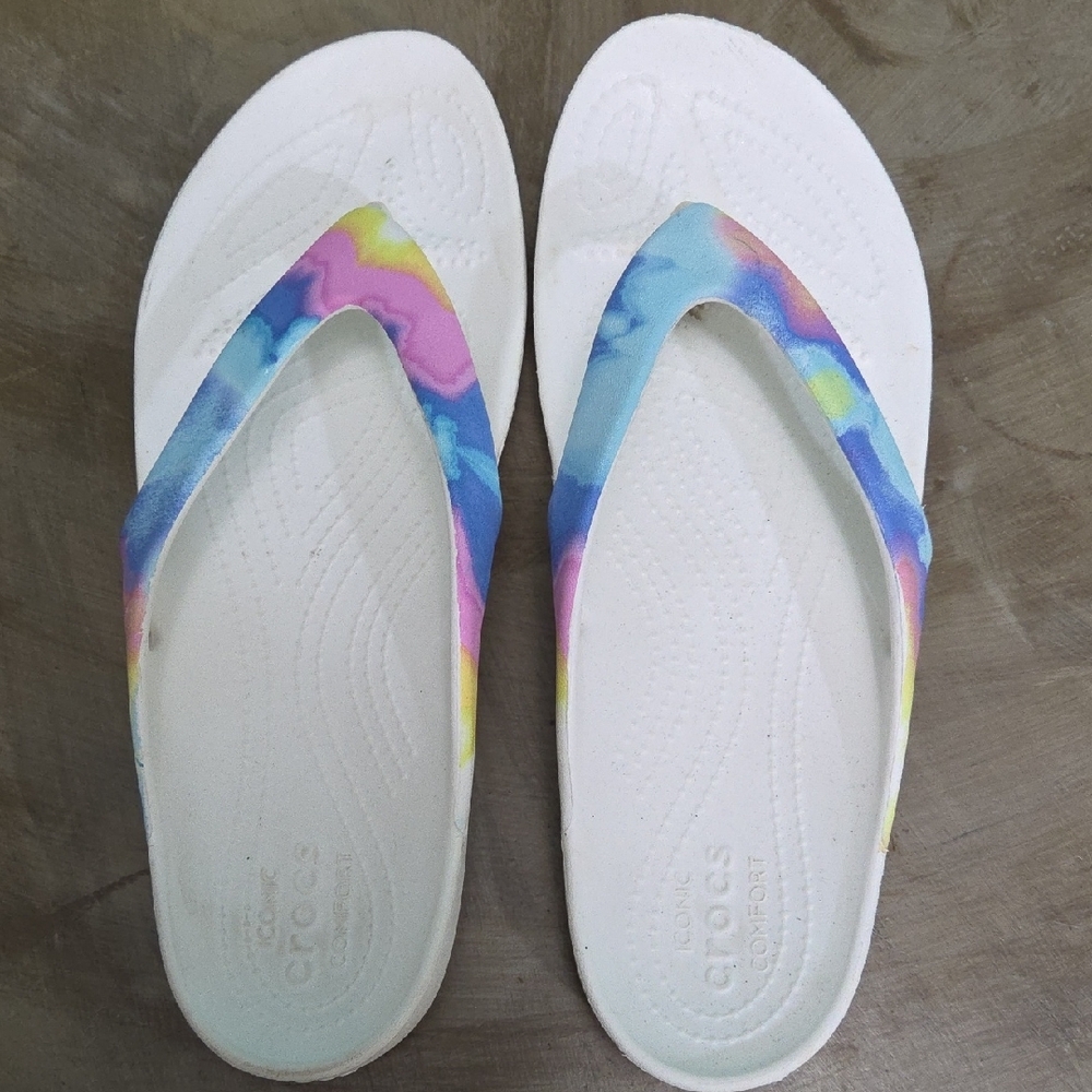 Crocs Women's Sandals - White with Multicolor Straps